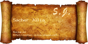 Sacher Júlia névjegykártya