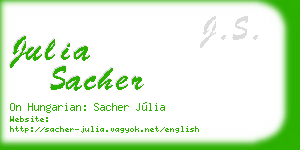 julia sacher business card